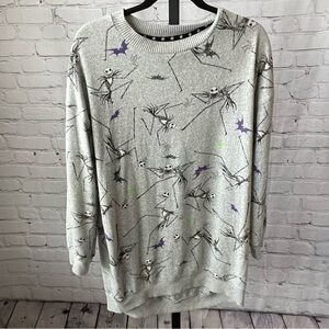 The Nightmare Before Christmas Crew Neck Tunic Sweater Size Medium